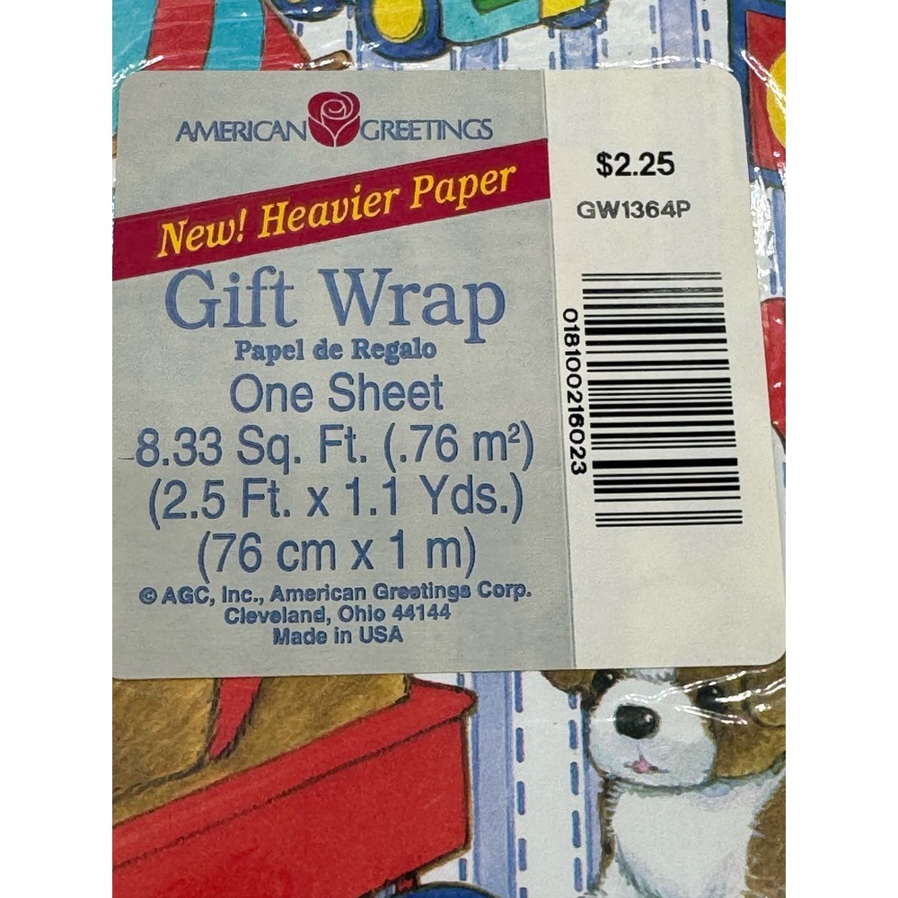 Lot Vintage American Greetings Gift Wrap Teddy Bear - Picture 4 of 7